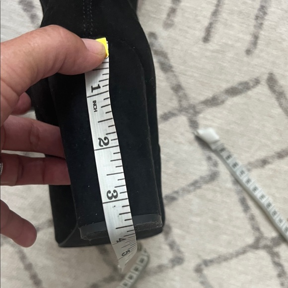 Material Girl Black Over the Knee Suede Boots - Picture 3 of 7